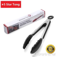 Kitchen Tong  Homerci Professional German Stainless Steel Cooking Tong with Silicone Tip and Locking Clip  9-Inch Heat Resistant Cooking Tong for BBQ  Salads. FDA Approved  Best 5 Star Tong - B076ZM3BJ3